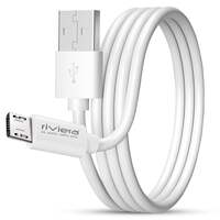 Riviera DT-26, Android 2A Micro USB Data transfer & Charging Cable, Made in India, 250Data Sync, Strong & Durable 1-Meter USB Cable for all Smartphones- (White) 