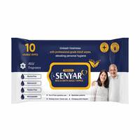 SENYAR Bed and Bath Adult Wipes Enriched with Aloe Vera and Vitamin(10 Wipes per Pack, Pack of 12)