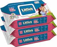 Little's Soft Cleansing Baby Wipes Lid, 80 Wipes (Pack of 3)