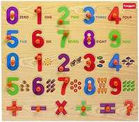 Funskool- Number (16pcs) Wooden Puzzle for Toddlers 1234 Ages, 123 Puzzle Shape & 6 Numerical Operators Learning Puzzles Game Toy for Kids 3 Years & Above with Puzzle Board 85% off