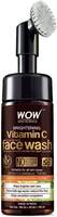 WOW Skin Science Brightening Vitamin C Foaming Face Wash | Built in Brush for Deep Cleansing | All Skin Type | Glowing Bright Skin | Paraben & Sulphates Free | Face Wash for Women & Men | 100ml + 50ml = 150ml