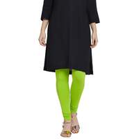 GO COLORS Women Cotton Mid Rise Churidar Length Leggings