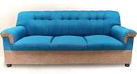 Salman's Oak Fabric 3 Seater Sofa  (Finish Color - Blue and camel, Pre-assembled)