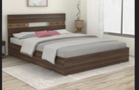 Clio Queen Size Bed in Walnut Finish