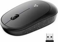 Ambrane Sliq / Silent Clicks, 1200 DPI; Light Weight Wireless Optical Mouse  (2.4GHz Wireless, Black)
