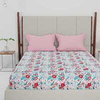 Trident Feather Tales Bed Sheet Set with 2 Pillow Covers