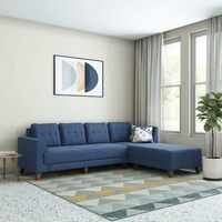  Solimo Alen 6 Seater Fabric LHS L Shape Sofa Set (Blue)