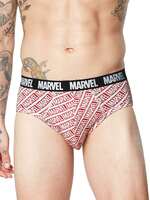 The Souled Store|Official Marvel: Logo Pattern Mens and Boys Briefs | Regular fit Graphic Printed| 95% Micromodal and 5% Lycra White Men Briefs Underwear