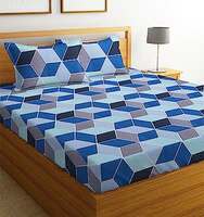 BSB HOME Prime Collections 100% Cotton Feel Double/Queen Size Bedsheets with 2 Pillow Covers Cotton