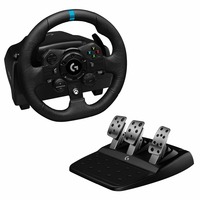 Logitech G923 Racing Wheel and Pedals with Genuine Leather Wheel Cover