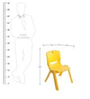 Cello Rock Comfortable Kids Chair with Backrest for Study Chair|Play|Dining Room|Bedroom|Kids Room|Living Room|Indoor-Outdoor|Dust Free|100% Polypropylene Stackable Chairs, Yellow