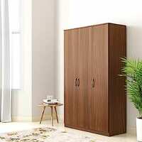 Solimo Medusa 3 Door Engineered Wood Wardrobe (Walnut finish)