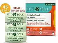 ECO SOUL [17 inch x 19 inch, 45 Pack] Small Compostable Trash Bags (50% coupon)