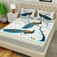 Flipkart SmartBuy 144 TC Cotton Double Printed Flat Bedsheet