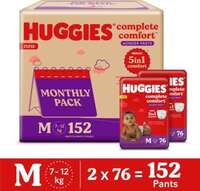 Huggies Complete Comfort Wonder Pant Baby Diaper - M  (152 Pieces) Two Prices 1100/1223 check your account 