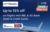 Cleartrip Travel Max Sale-Get up to 15% off on Flights with RBL & AU Bank Credit Card & Debit Cards