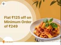 Get Rs.125 off on 249 Swiggy Coupon Just Rs.10 Or Exchange Of 1000 Paytm Points [User Specific] 
