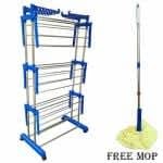 LAKSHAY Blue Steel Floor Cloth Dryer Stand India"S No 1 Brand  + Free Mop .+ Extra wallet Discount