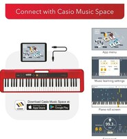 Casio CT-S200 Casiotone 61-Key Portable Keyboard with Piano tones, Red