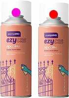 Asian Paints ezyCR8 Apcolite Enamel Multi-Surface DIY Spray Paint for Metal, Wood, Wall (Signal Red, 200ml Can) andApcolite Enamel Multi-Surface DIY Spray Paint (Fluorescent Pink, 200ml Can)