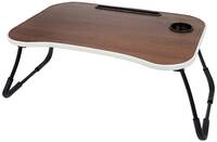 Amazon Brand - Solimo Wanderer Multi-Purpose Laptop Table with Cup Holder (Brown Finish)