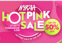 Nykaa Hot Pink Sale Up to 50% Off + Extra 10% off with ICICI Credit Card