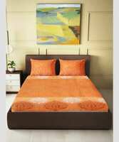 Bombay Linen 104 TC Cotton Single Printed Flat Bedsheet  (Pack of 1, Multicolor)