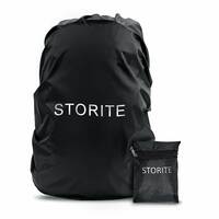 Storite Dust & Rain Cover for Backpack with Pouch, Waterproof Dustproof Rain Cover Bag Elastic Adjustable for School, College,Office, Trekking Bags (30L-35L,Black)