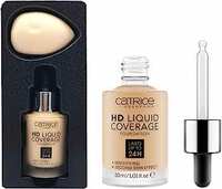 TopFinder® 24h Invisible Waterproof Liquid Foundation With Blender For Face Makeup | Highlighter | High Coverage | Dark/Dry Skin Tone | HD Water Base Face Cream Natural Glow Beauty Cosmetics Makeup Kit