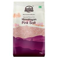 Deccan Organic Himalayan Pink Rock Salt 1 kg Sendha Namak  Can be location specific 
