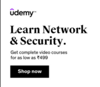 Udemy-Learn Network & Security. Get complete video courses for as low as ₹499	