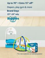  Supples Brand Days  – Up To 70% Off + Extra 15% Off* Diapers Play Gym And More