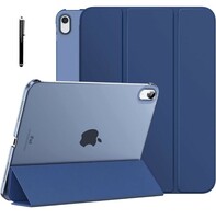 Limited-time deal: Robustrion Smart Trifold Hard Back Flip Stand Case Cover for iPad 10th Generation Cover iPad Cover 10.9 inch [Supports Auto Sleep Wake] - Navy