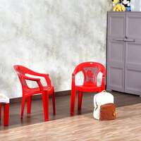 Cello Teddy Comfortable Kids Chair with Backrest for Study Chair|Play|Dining Room|Bedroom|Kids Room|Living Room|Indoor-Outdoor|Dust Free|100% Polypropylene Stackable Chairs, Red