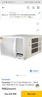 Panasonic 1.5 Ton 5 Star Window AC - White on Flipkar