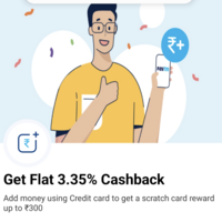Paytm Wallet Load for Free: Flat 3.35% fuel cashback upto 300 on wallet load of 5000 & above using credit card