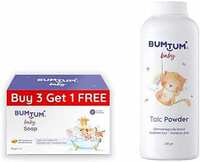 Bumtum Paraben Free Baby Soap (4N x 50 Gram) & Baby Talc Powder (200 Gram) Combo