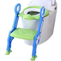 GOCART WITH G LOGO Baby Foldable Potty-Trainer Seat for Toilet Potty Stand with Ladder Step up Training Stool with Non-Slip Steps Ladder Adjustable Foldable for Boys Girls Toddlers Kids