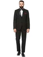 hangup Mens Regular fit Suit for Men Color Black, Size 42 (BlackTuxedo)