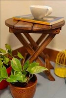 Care 4U ® Beautiful Wooden Antique Folding Side Table (Brown)