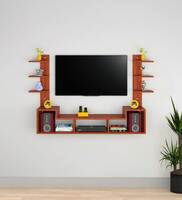 Konrad TV Unit in Flowery Wenge Finish for TVs up to 43 - PepperFry