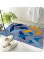AAZEEM Bath Mat for Bathroom Entrance Soft Door Mat/Home Hotel Balcony Floor Carpet, Doormat for Home, Doormat, Floor Mats for Home Cotton Abstract Anti-Slip Doormat 40 x 60 cm(Light Blue)