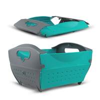 HomeBasics by Home Puff Collapsible Basket, BPA Free Washing Bowl for Fruits, Vegetable, Noodles, Pasta Washing Bowl, Multipurpose Strainer Colander, Kitchen Sieve, DIY Organizer for Kitchen, Teal, 1 x Large