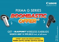 Get Assured Earbuds worth Rs. 4999 on Purchase on Canon Printers in Canon Boombastic Offer