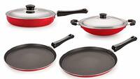 Nirlon Non-Stick Cookware Kitchen Cooking Utencil Combo Set, (26_FT13_FP12_CH_FT10),Multi Color
