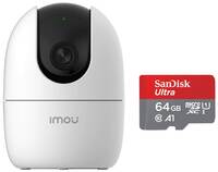 Imou 360° 1080P Full HD Security Camera Ranger 2 White+ SanDisk Ultra® microSDXC™ UHS-I Card, 64GB