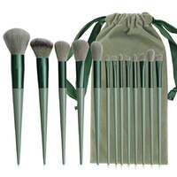 MACPLUS Makeup Brush Set Kit - 13 Pcs Premium Synthetic Kabuki Eye Shadows Make Up Brushes, Eyeliner Brushes Blending Face Powder Blush Cosmetics Brushes Tool Kit Compatible with Travel Makeup Bag