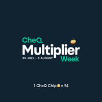 Cheq Multiplyer Week 1 coin = Rs.4