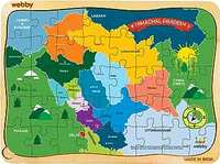 Webby Himachal Pradesh Map Wooden Jigsaw Puzzle, 40Pcs
