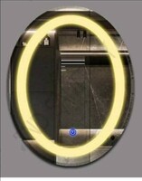 ARANAUT Oval Shaped Mirror, LED Illuminated Vanity Mirror with Touch Sensor, Wall Mounted Mirror for Bathroom, Bedroom & Makeup Room (Size: 15X18, (803) Framed, Yellow)